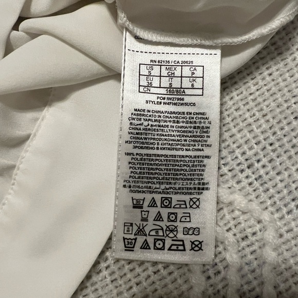 #695. Guess White Sheer Chiffon Spaghetti Strap Crop Top. Size Small. - Picture 8 of 9